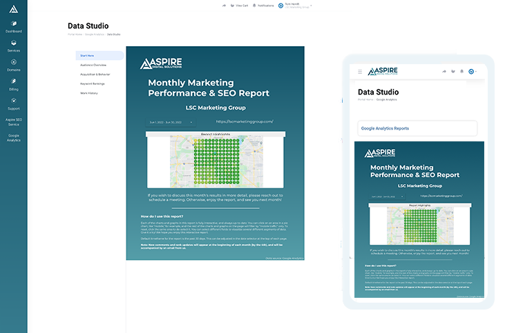 Aspire Data Studio Report in WHMCS Client Area Aspire Data Studio Report in WHMCS Client Area